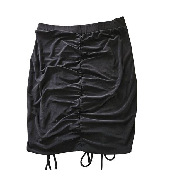 Iris Drawstring Bodycon Mini Skirt Ruched Back Elastic Waist Size Large - Picture 3 of 7